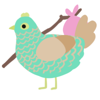 (unnamed), a mint and beige chicken with a lace pattern