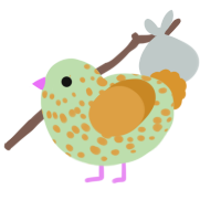 (unnamed), a gluppy and orange chicken with a speckle pattern