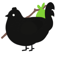 A black chicken with a half-lace pattern