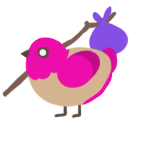 (unnamed), a beige and fuchsia chicken with a head pattern