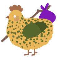 Garlic Bread, a honey and olive chicken with a speckle pattern