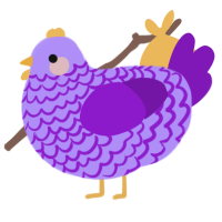 Mariposa, a lilac and violet chicken with a lace pattern