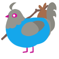 A sky and ash chicken with a head pattern