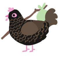A sable and bark chicken with a lace pattern