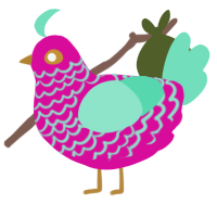 (unnamed), a fuchsia and mint chicken with a lace pattern