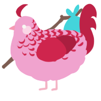 (unnamed), a pink and crimson chicken with a half-lace pattern