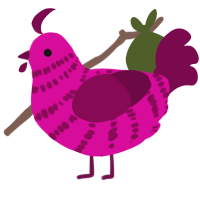 (unnamed), a fuchsia and wine chicken with a bar pattern