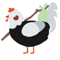 A sable and mist chicken with a head pattern