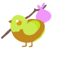 what is an ochre-, a ochre and lime chicken with a head pattern