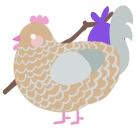 Vintage, a beige and silver chicken with a lace pattern