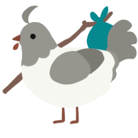 pigeon jr, a white and ash chicken with a head pattern
