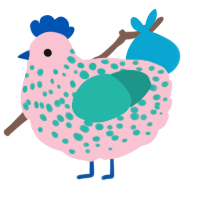 A rose and turquoise chicken with a speckle pattern