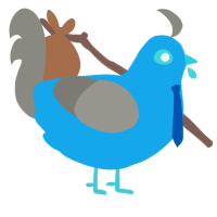 Blueberry, a sky and ash chicken