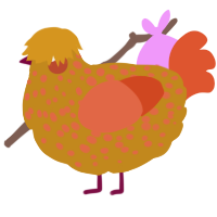 (unnamed), a ochre and vermilion chicken with a speckle pattern