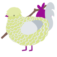 A lemon and mist chicken with a lace pattern