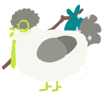 A white and ash chicken
