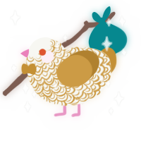 Foil Coin, a white and gold chicken with a double-lace pattern