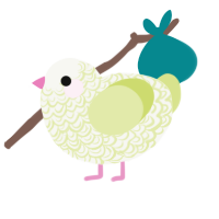 Mona, a white and lemon chicken with a double-lace pattern