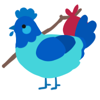 (unnamed), a aqua and ultramarine chicken with a head pattern