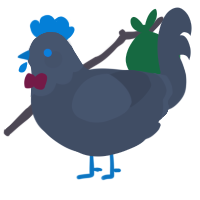A grey chicken with a head pattern