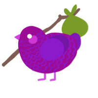 Clemantis, a plum and violet chicken with a lace pattern