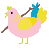 Teep, a rose and yellow chicken with a neck-band pattern
