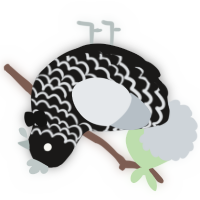 A sable and mist chicken with a lace pattern