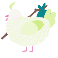 Honeydew, a white and apple chicken with a lace pattern