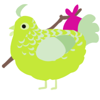 A lime and gluppy chicken with a half-lace pattern
