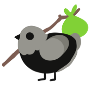 bugly, a black and ash chicken with a head pattern