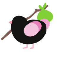 (unnamed), a black and pink chicken