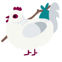 (unnamed), a white and mist chicken with a neck-speckle pattern