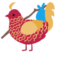 Fries, a crimson and honey chicken with a lace pattern