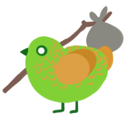 (unnamed), a grass and orange chicken with a half-lace pattern