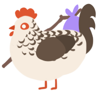 Latte, a cream and bark chicken with a half-lace pattern