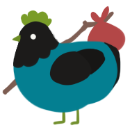 A sea and sable chicken with a head pattern