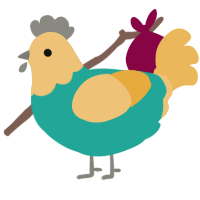 A turquoise and honey chicken with a head pattern