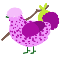 Cyressus, a lavender and plum chicken with a speckle pattern
