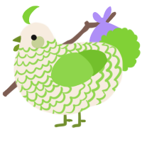 pretty, a cream and grass chicken with a lace pattern