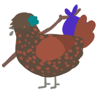 Mud bird, a bark and russet chicken with a speckle pattern