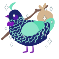Lucid Dreaming, a navy and mint chicken with a lace pattern