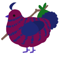 A wine and navy chicken with a bar pattern