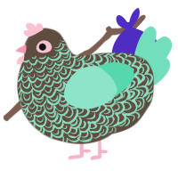 (unnamed), a bark and mint chicken with a double-lace pattern