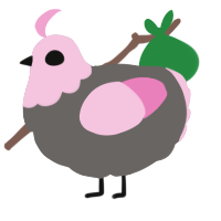 A grey and pink chicken with a head pattern