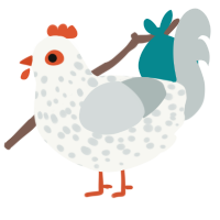 hennifer, a white and silver chicken with a speckle pattern