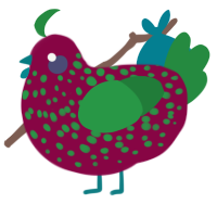disgusting melon, a maroon and viridian chicken with a speckle pattern