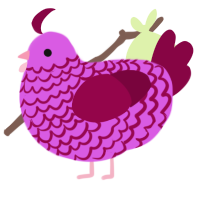 A orchid and maroon chicken with a lace pattern