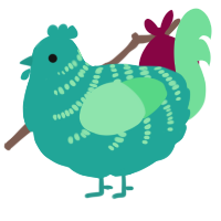A turquoise and spring chicken with a half-bar pattern
