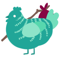 (unnamed), a turquoise and mint chicken with a half-bar pattern