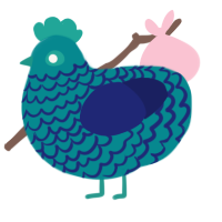GetInto Hypnosis Mic, a teal and navy chicken with a lace pattern